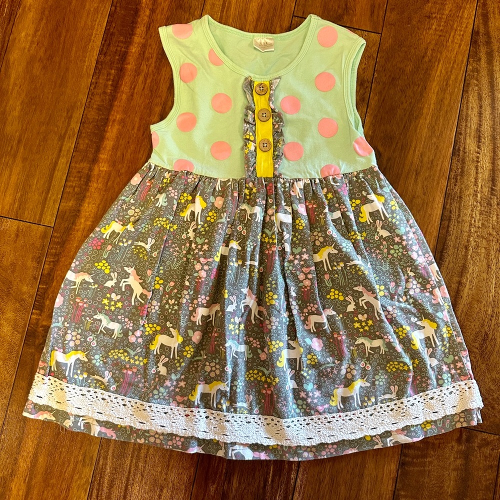 Cute Boutique unicorn dress - size 6